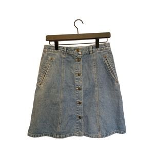 Vintage Liz Claiborne Lizwear Denim Skirt 28 Waist Button Fly Jean Mini 90s